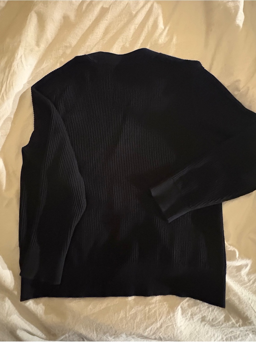 COS Black Ribbed V-Neck Button-Front Cardigan - Picture 4 of 4